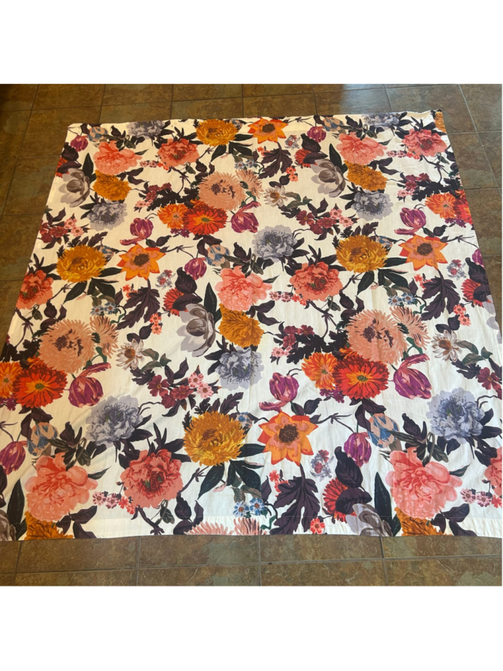 Anthropologie Floral Shower Curtain 72x72" Floral Multicolor Dopamine Vibrant